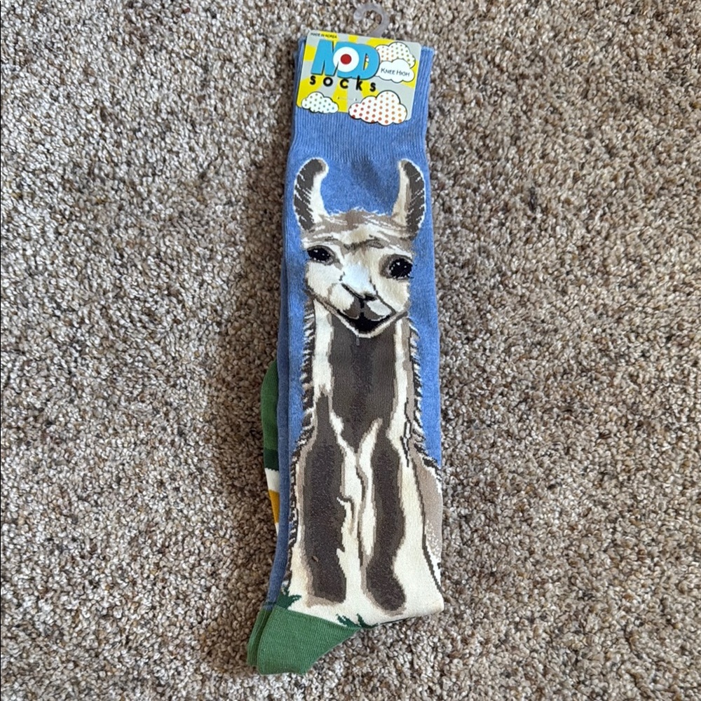 Llama Print Knee High Socks